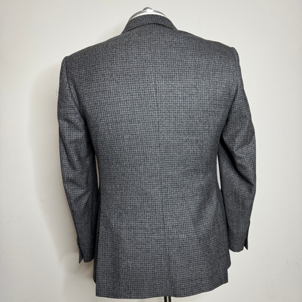 Jos‎ A Bank Signature 43L Gray Plaid 100% Wool Tailored Fit Blazer Coat - Picture 3 of 10